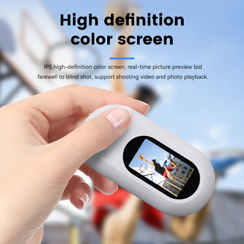 VBESTLIFE Mini Fotocamera Per Collare Per Animali | HD 1080P Con LCD 0.96" | Obiettivo Grandangolare 170° | Leggera 27g | Video E Foto | Con Adattatore Type-C