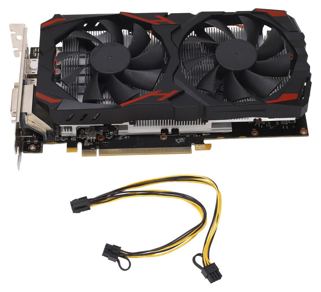 RX 580 8GB 256BIT Computer-Gaming-Grafikkarten Leise Plug-and-Play-Karte mit zwei Lüftern für Desktop-PCs 8G D5