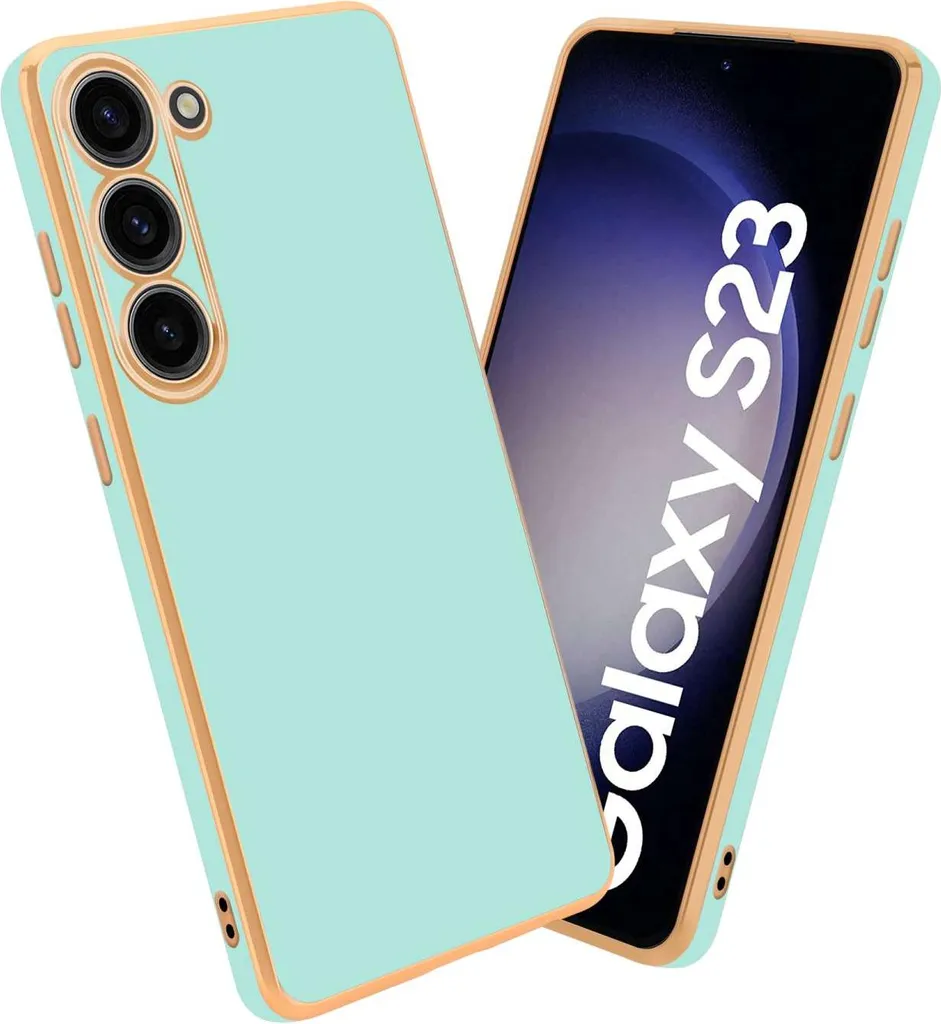 Cadorabo Cover Samsung Galaxy S23 Verde Menta Oro - Protezione Fotocamera