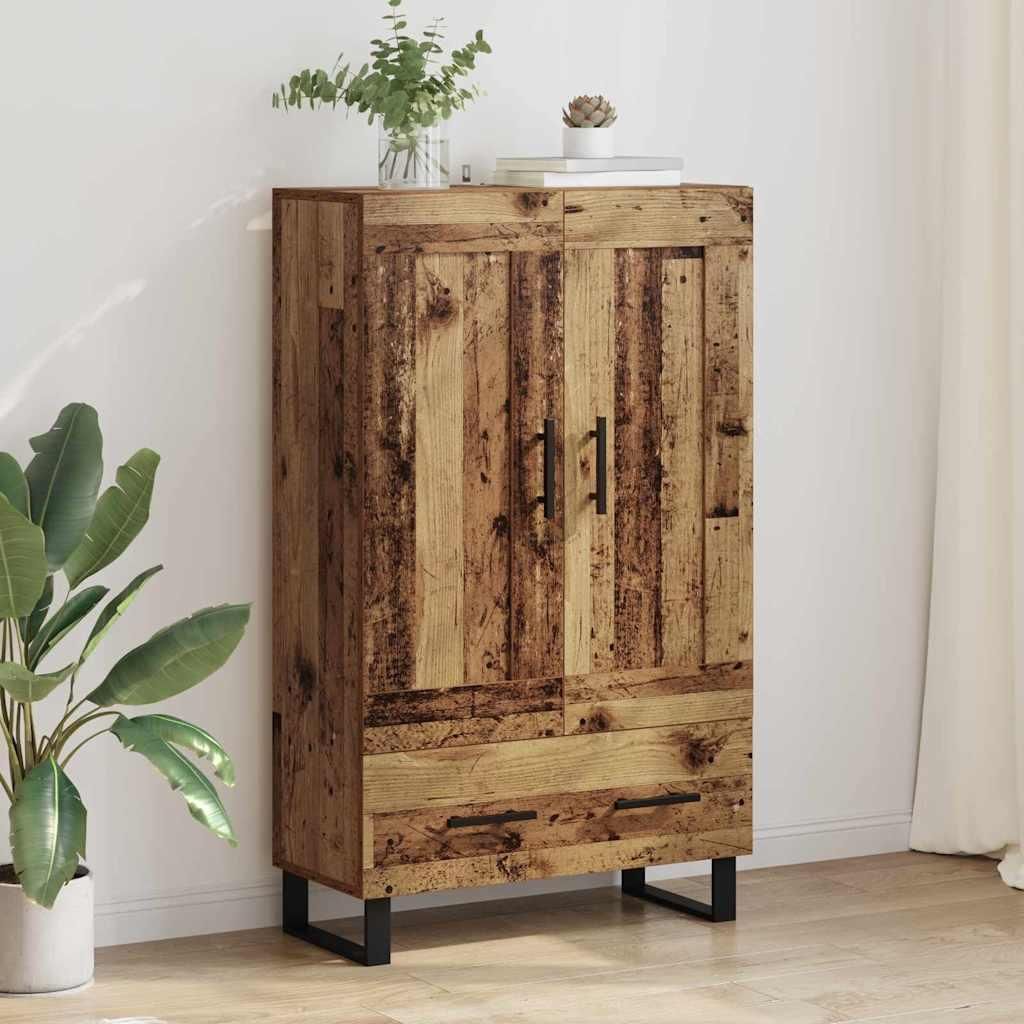 "Schlussverkauf" Highboard 1 PC - Anrichte/Sideboard - Mit Stauraum - Altholz 69,5x31x115 cm Holzwerkstoff C6841