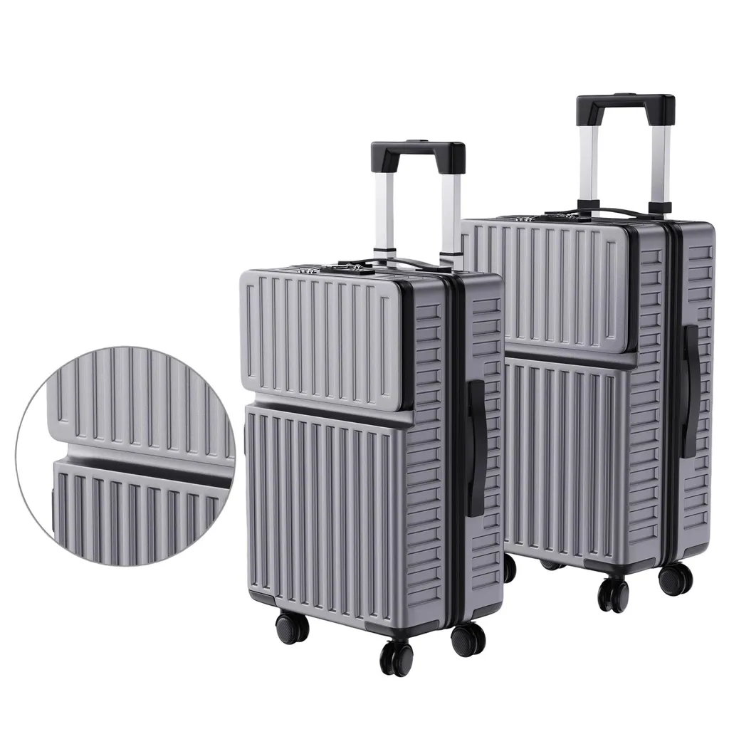 Set Valigie Rigide Fortuna Lai: Eleganza e Tecnologia TSA in Grigio