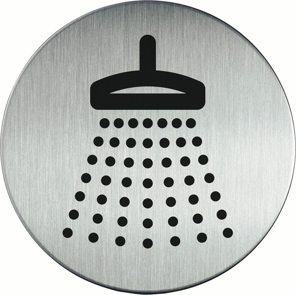 DURABLE PICTO piktogram ''Prysznic'' Ø 83 mm, Srebrny, Zdjęcie produktu 