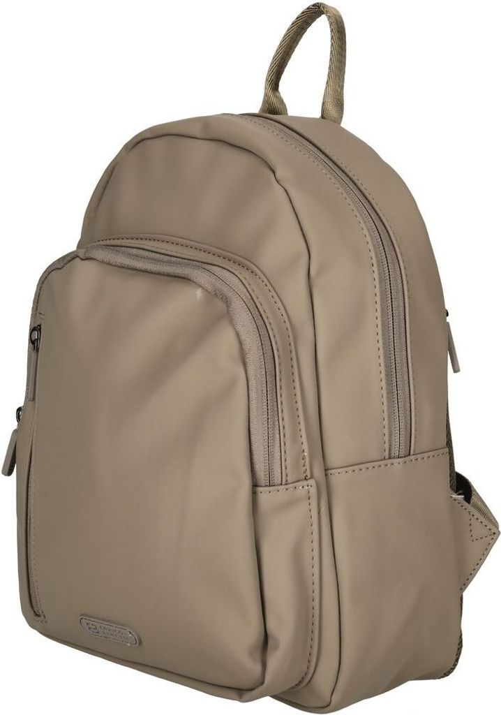 Christian Wippermann kleiner Damen Rucksack leder Optik City Bag Plane Tasche Bag Taupe