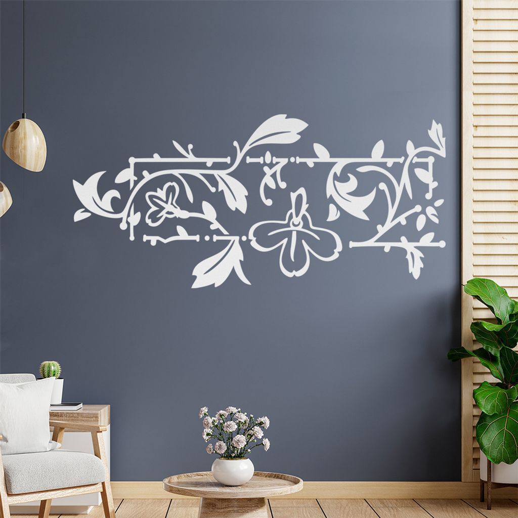 Blumenranke - Linien Wandtattoo in 6 Größen - Wandaufkleber Wall Sticker - Dekoration, Küche, Wohnzimmer, Schlafzimmer, Badezimmer