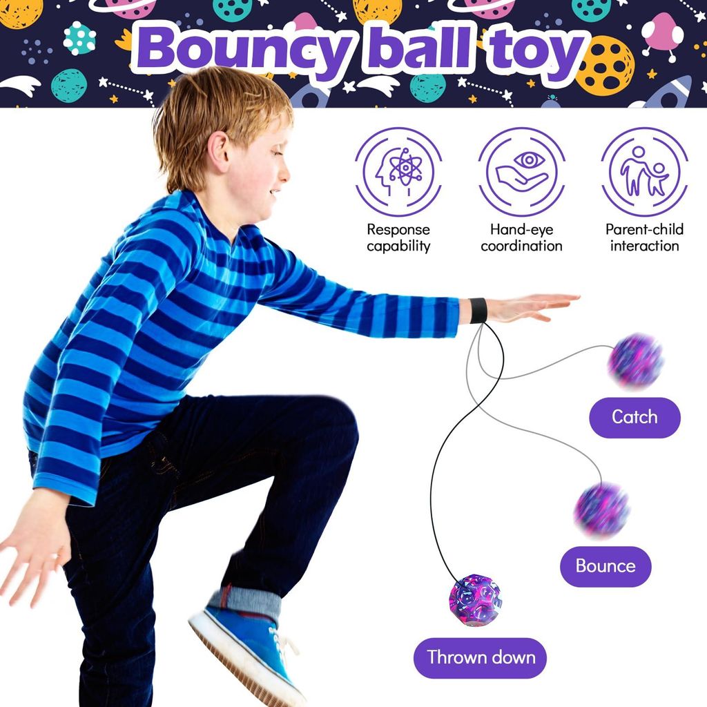 8 Stück Jumper Ball mit Bandagierung, Moonball, Super High Bouncing Spielzeug für Kinder, Innen & Außen, Zufällige Farben, Camouflage & Bunt