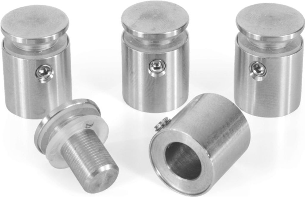 Edelstahl-Abstandshalter zur Wandmontage, für Klemmung 1 bis 6 mm, Ø 14 mm