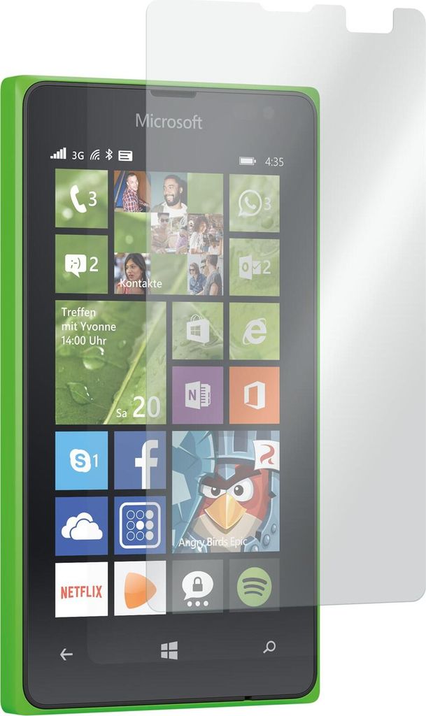 2er-Pack PhoneNatic Glas-Folie klar kompatibel mit Microsoft Lumia 435 - Panzerglas für Lumia 435