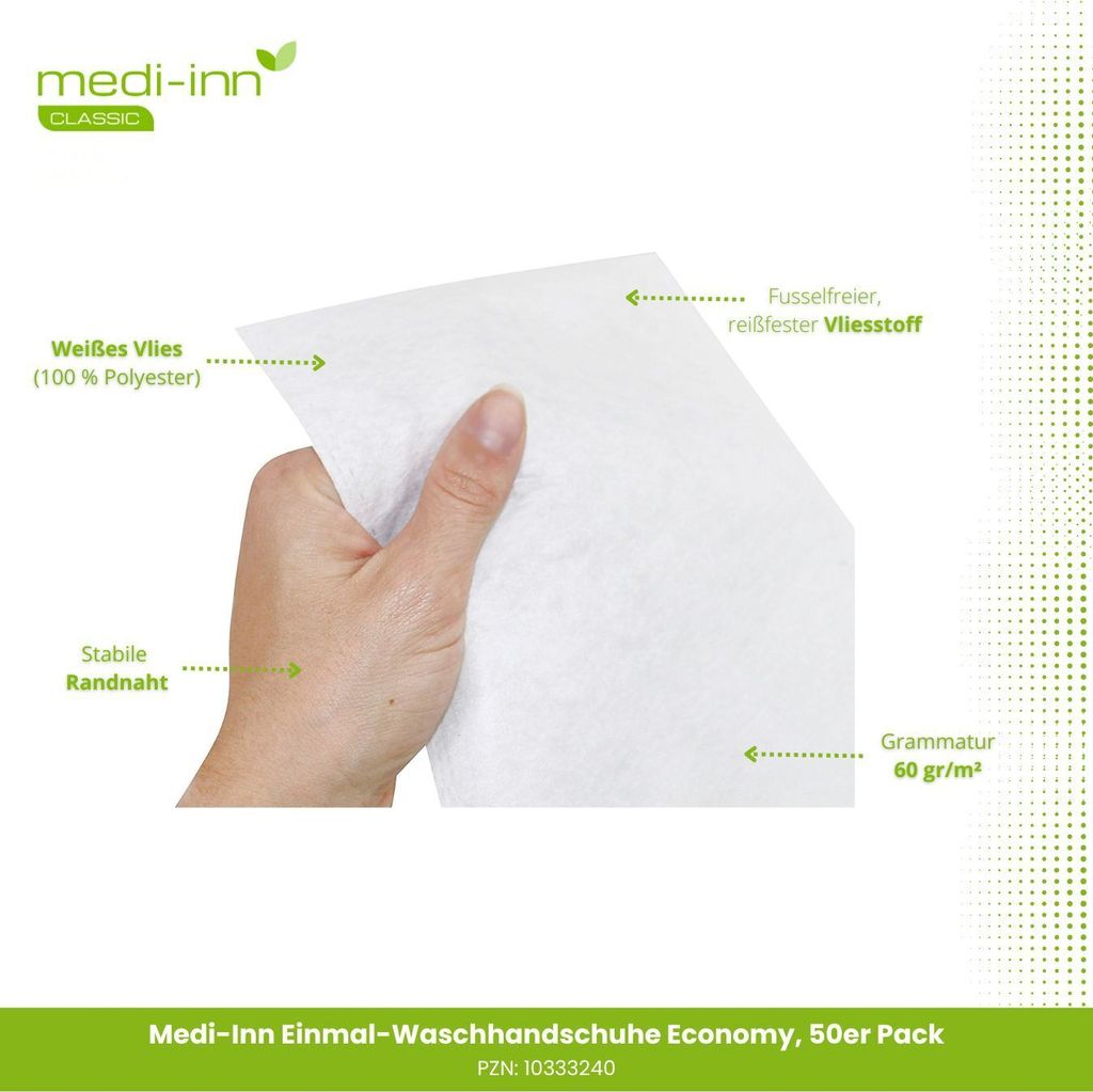 Medi-inn Classic Waschhandschuhe Economy 15x22 cm 50 Stück Produktbild 3