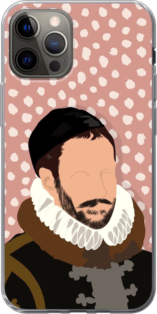 MuchoWow Handyhülle Schutzhülle Hülle für Telefoonhoesje iPhone 12 Pro Pastell - Wilhelm von Oranien - Tupfen - Alte Meister Silikon Softcase...