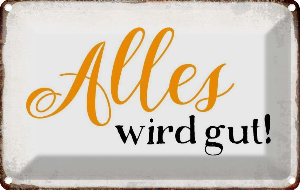 vianmo Blechschild 20x30 cm alles wird gut Dekoration Spruch Zitat
