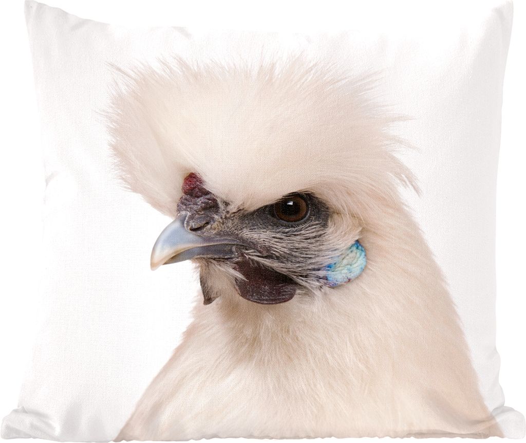 MuchoWow Zierkissen Sofakissen Wohnzimmer Dekokissen 40x40 cm Huhn - Vogel - Federn - Sofakissenbezüge - ohne füllung