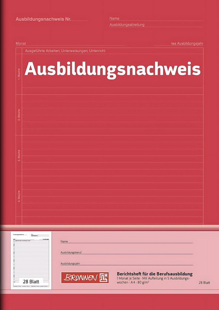 BRUNNEN|Baier und Schneider Heft A4 Ausbildungsnachweis Produktbild 