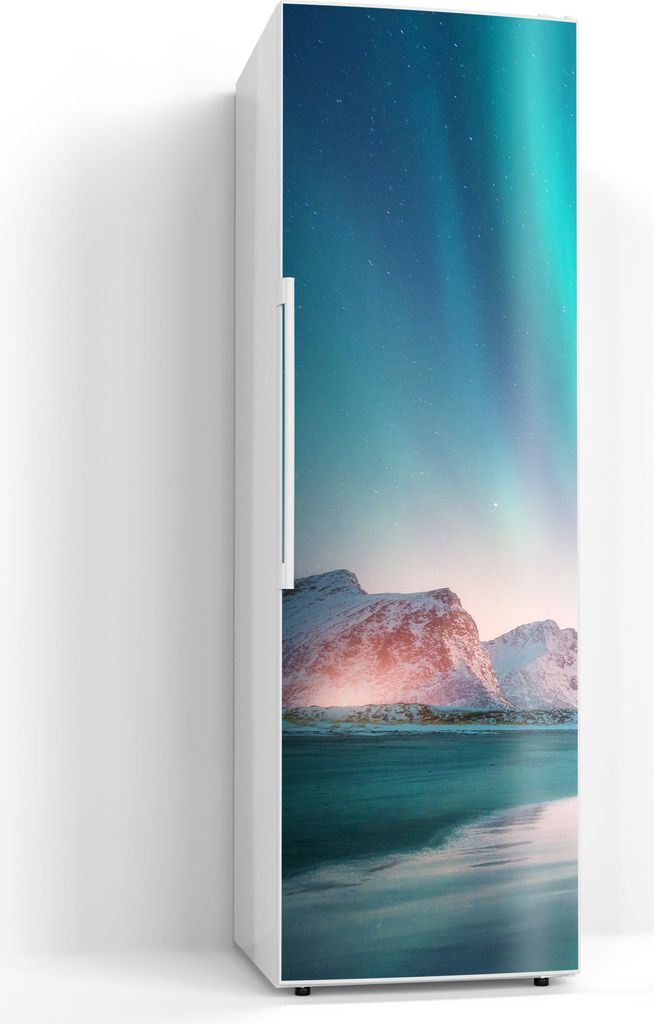 DEQORI Magnetmatte Kühlschrank beschreibbar 60x190 cm 'Das Nordlicht der Lofoten' Magnetfolie