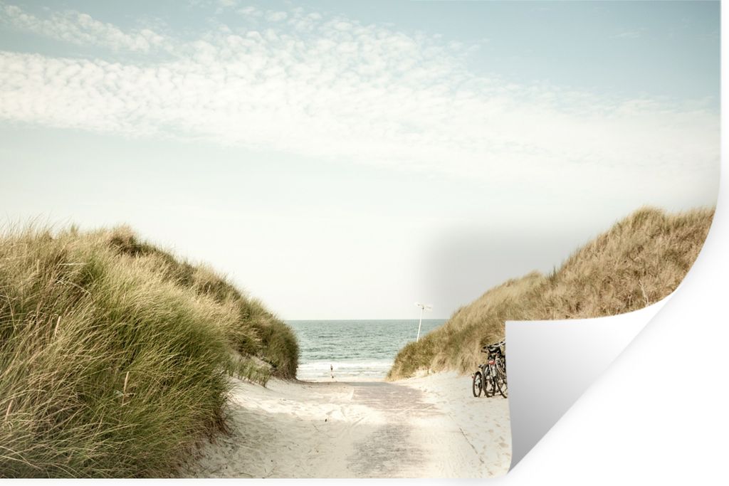 MuchoWow Wandtattoo Wandsticker Wandaufkleber Strand - Düne - Himmel 90x60 cm Selbstklebend und Repositionierbar - Aufkleber