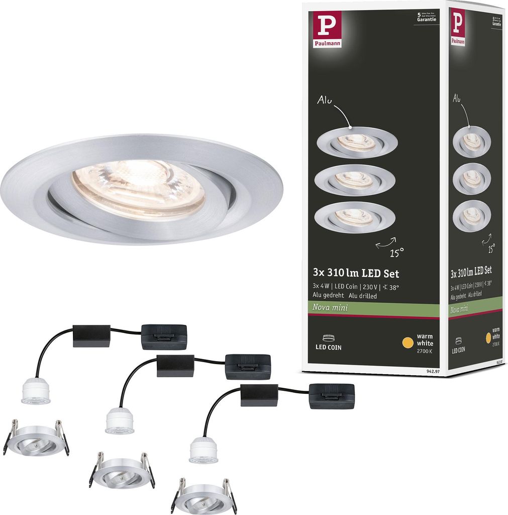 Paulmann LED encastré Nova Mini Set de base orientable Image du produit 