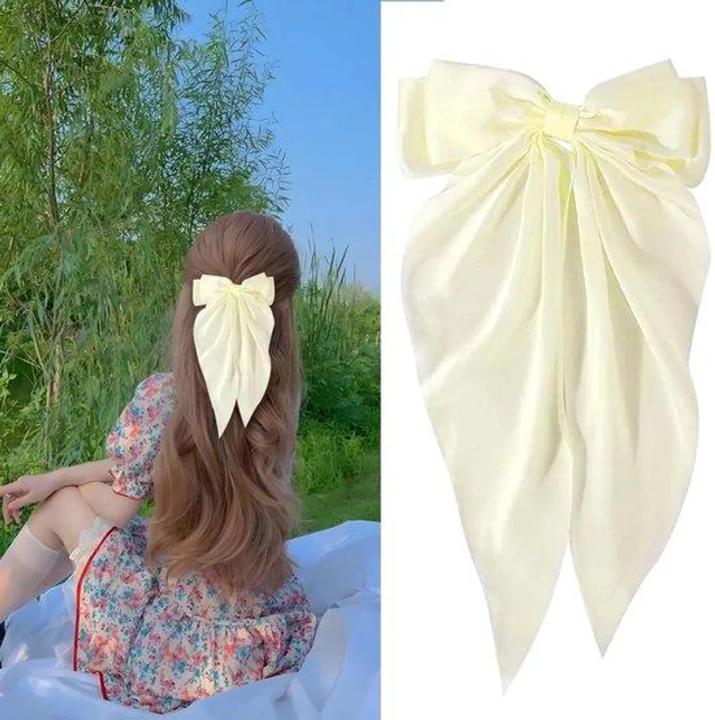 Accessoire cheveux nœud blanc crème idéal pour mariage et cérémonie