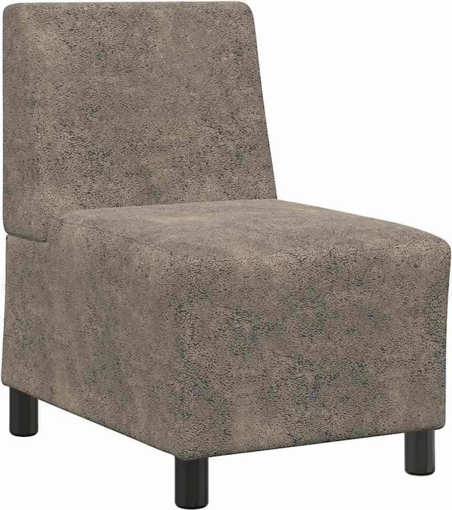 vidaXL Divano modulare senza braccioli grigio scuro 55 cm in Similcuoio scamosciata