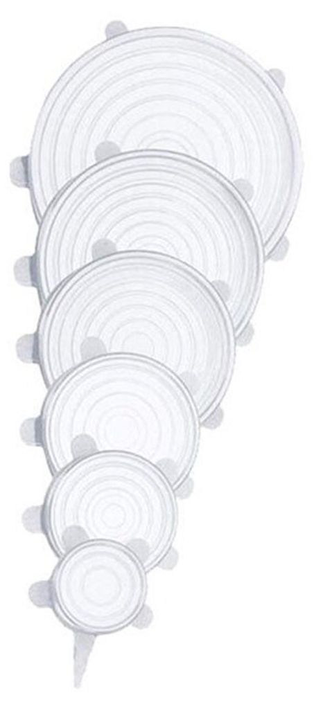 6 Stück dehnbare Silikondeckel, wiederverwendbare Lebensmittelabdeckungen, auslaufsichere Schüsseldeckel, universelle flexible Deckel für Schüs...