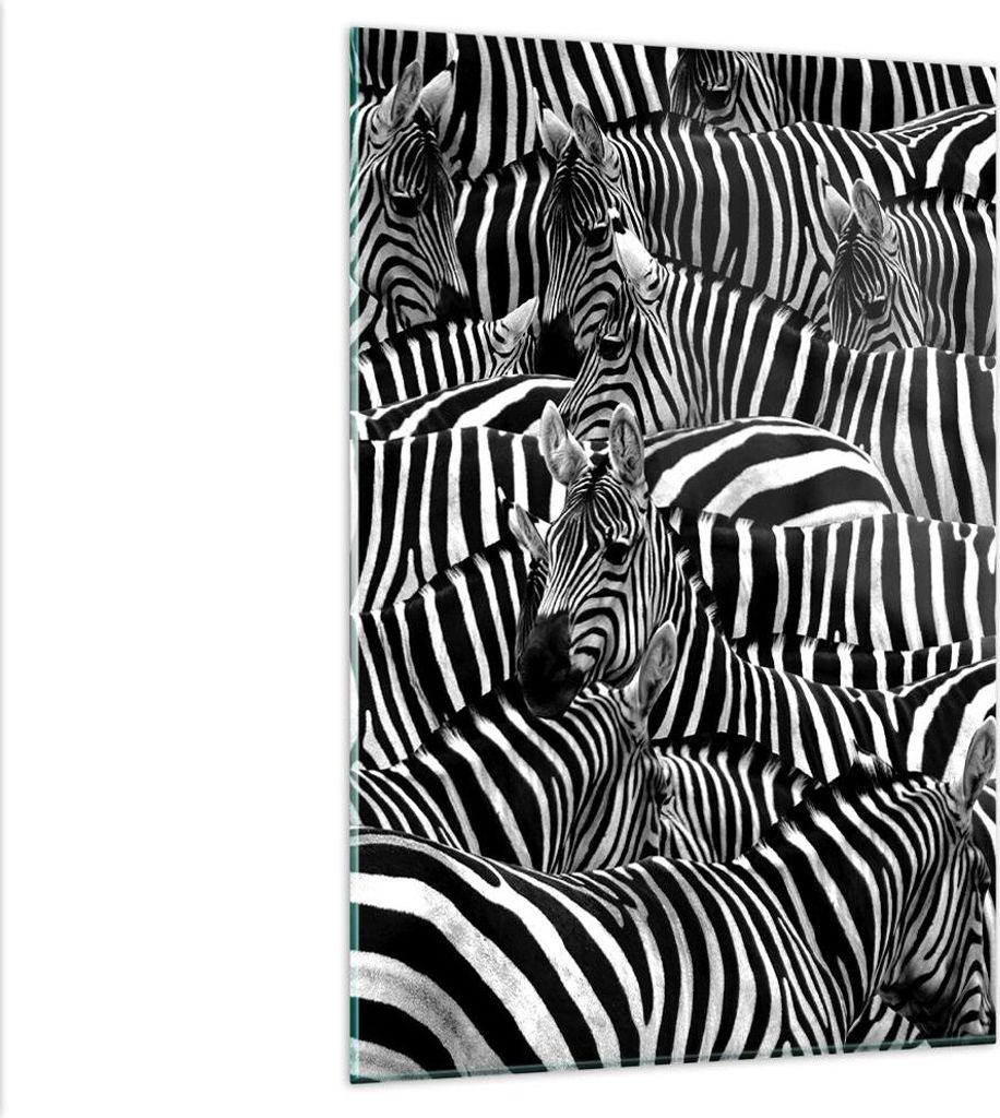 Bilder auf glas - Einteilig - Tiere Zebra Streifen - 80x120cm - Glasbilder - Wandbilder - Bilder - zum Aufhängen bereit - Wanddekoration aus Glas ...