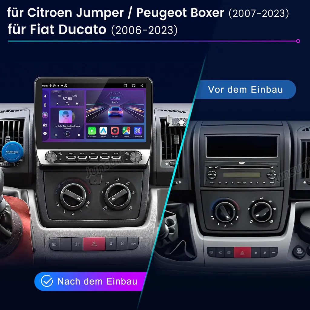 Station Multimédia Android 15 avec Navigation GPS pour Fiat Ducato DAB+ - 2