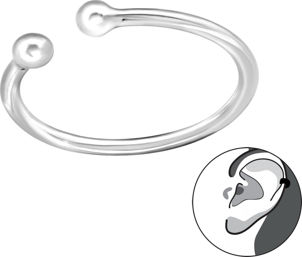 Ear Cuff 925 Sterling Silber Ohrklemme 10mm