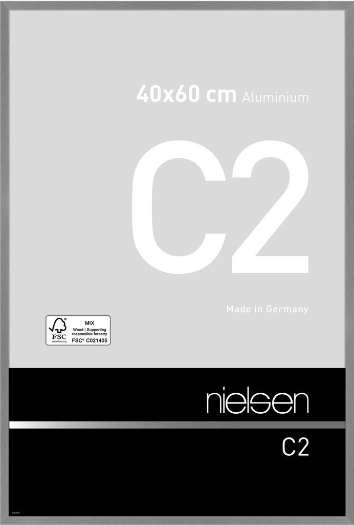 nielsen Aluminium Bilderrahmen C2, 40x60 cm, Struktur Grau Matt