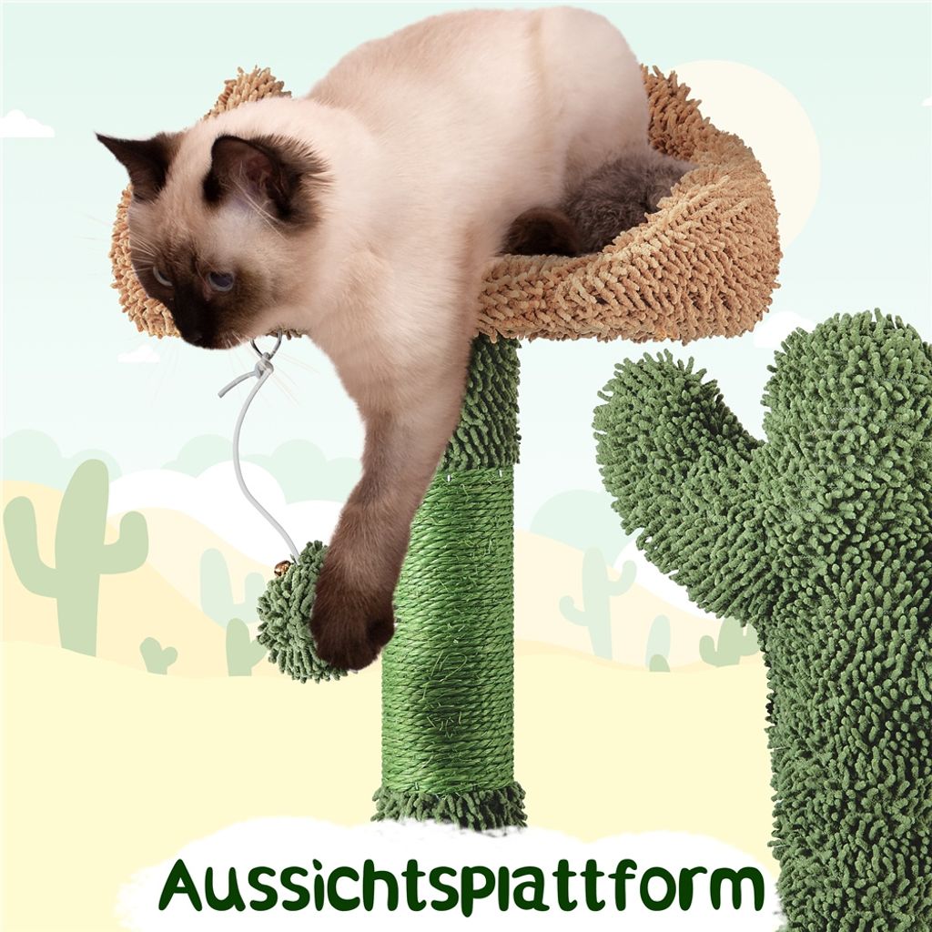 Yaheetech Kaktus Kratzbaum M, 135 cm hoch, Katzenbaum mit Produktbild 7
