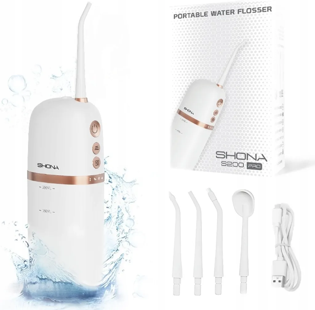 SHONA S200 PRO Idropulsore Dentale Portatile + Etui: Pulizia Profonda