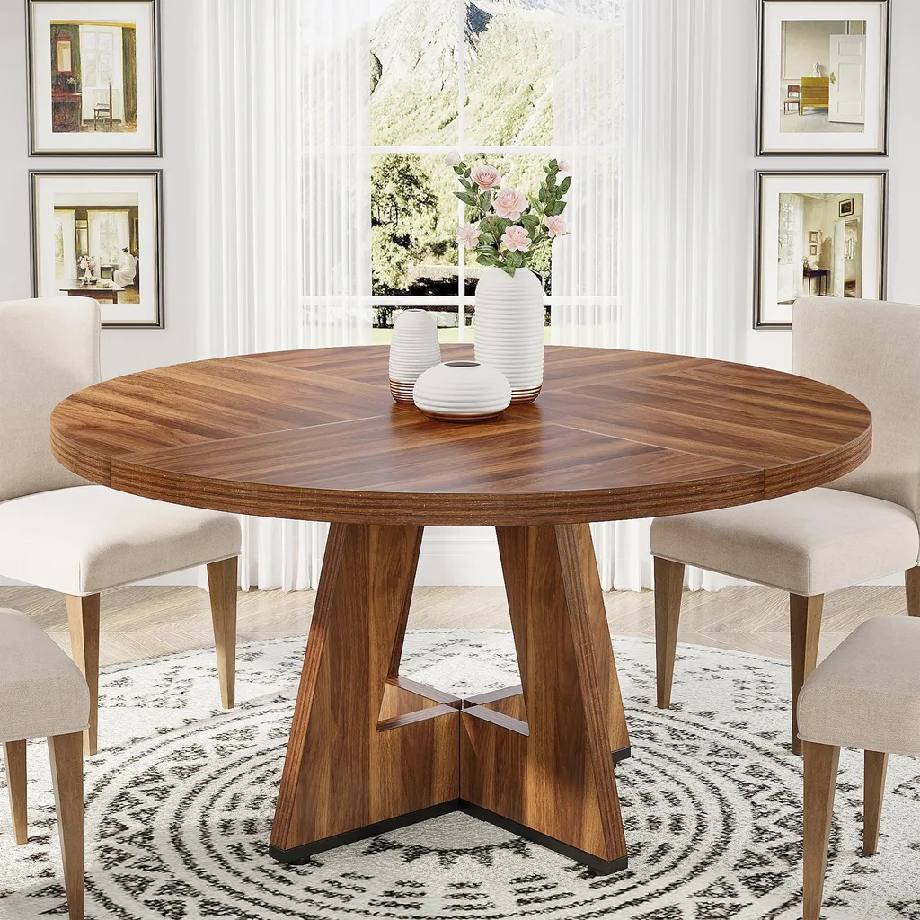 Table à manger ronde 8 personnes idéale pour petits espaces et familles