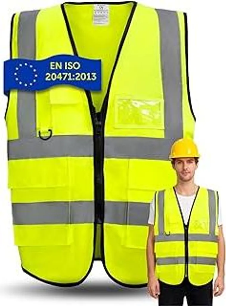 Brovamo Gilet Riflettente Professionale L - Alta Visibilità Auto e Moto