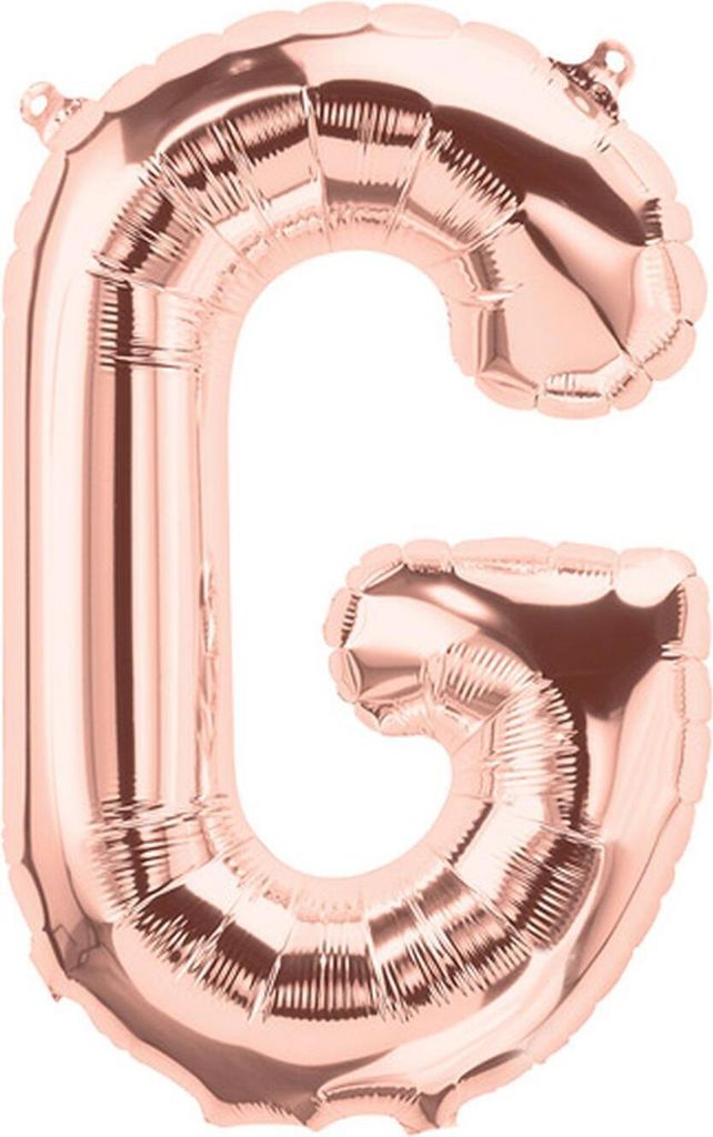 Folienballon Buchstabe G, rosegold, ca. 80 cm, für Luftbefüllung