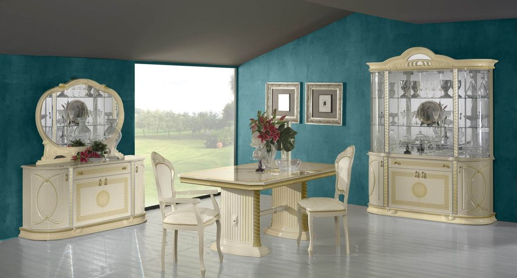 Barock Esszimmer Venus in Beige/Gold 8-Teilig