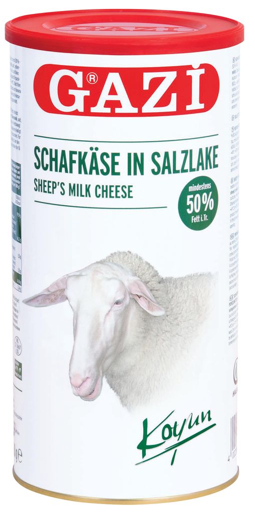 Gazi Schafskäse und Ziegenkäse Set in Salzlake 2x 800g 50% Fett Schaf Ziege Käse