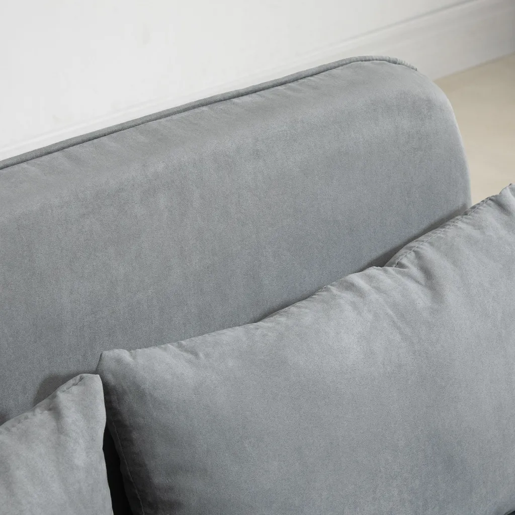 Fauteuil convertible 2 places avec dossier réglable gris clair - 11