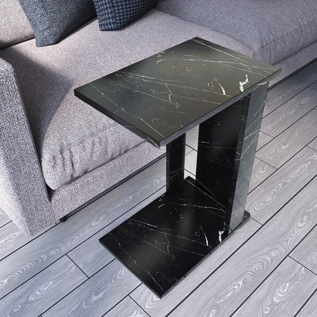 Table Basse Pasific en Mélaminé Robuste Noir et Blanc par Skye Decor