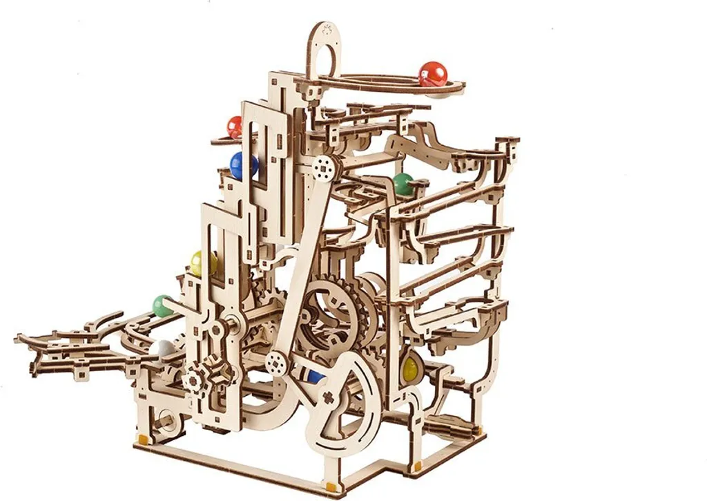Puzzle 3D Bois Marble Run Horizontal Hoist - Circuit à Billes Mécanique - 15