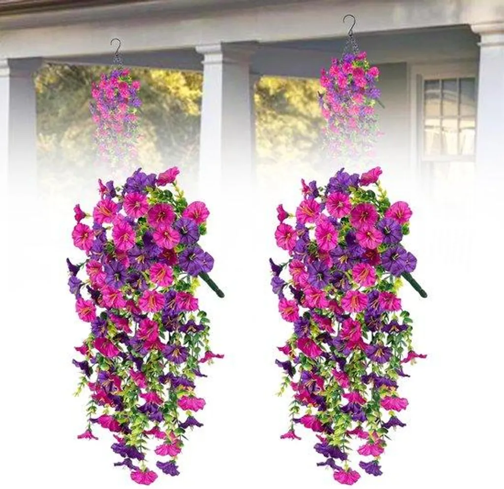 Plante Artificielle Tombante Morning Glory - Suspension Fleurie 90 cm