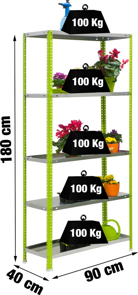 SIMONGARDEN COMFORT 5/400 GREEN/GALVA Metallregal