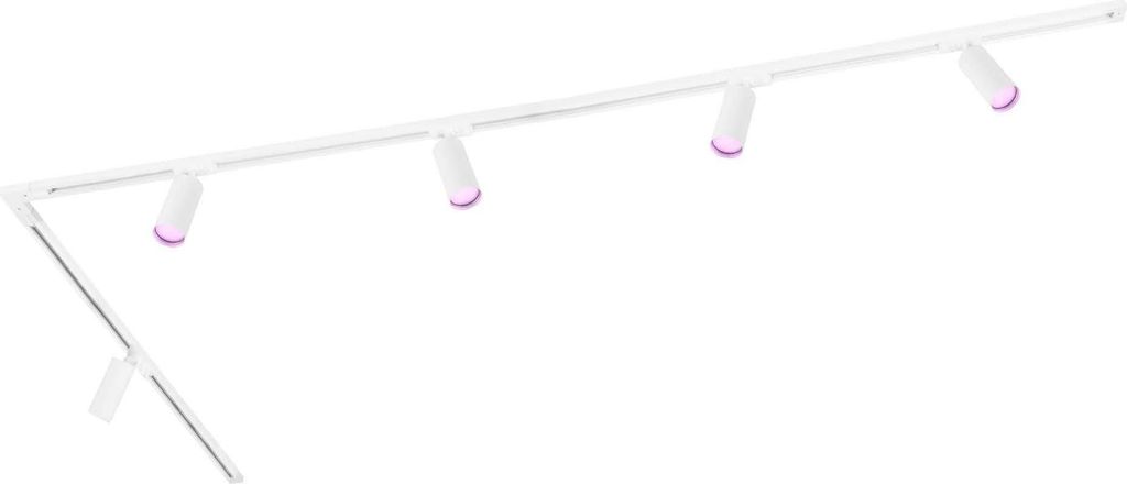 Ledvion - Schienensystem lampen, 3m, 1-Phasen, 4,9W, inklusive 5x GU10 LED , Weiss, RGB, 5-flammig Spot, spotlight, deckenspot, deckenstrahler, str...
