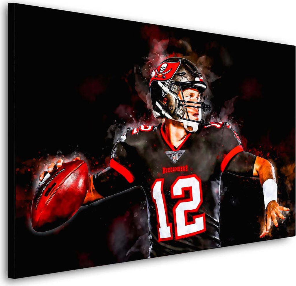 Wandbild Leinwandbild American Football Spieler Kunstdruck XXL Wanddeko: 60x40x2cm