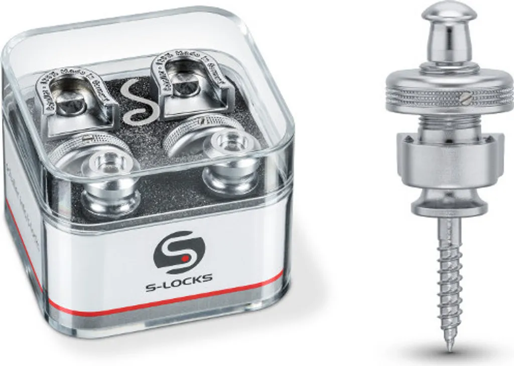 Système de Fixation Sangle Guitare Schaller S-Locks Satin Chromé Robuste