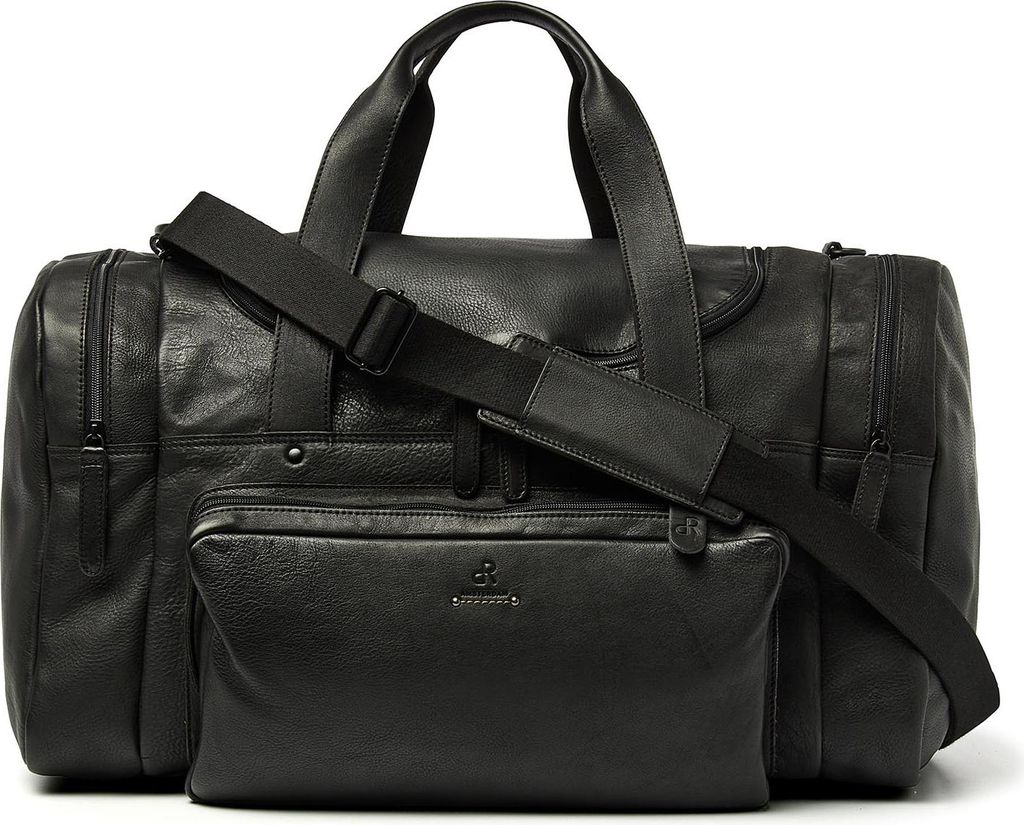 dR Amsterdam Weekender | Wochenendtasche aus Leder | Wochenendtasche Herren & Damen Leder | Handgepäcktasche Leder Tampa - 933696 Black