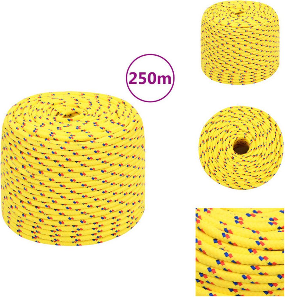 vidaXL Bootsseil Gelb 8 mm 250 m Polypropylen - Seile