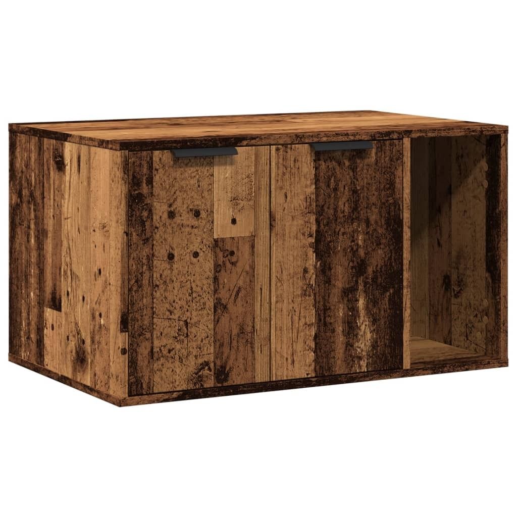 vidaXL Bac à litière imitation vieux bois 80x50x45 cm Bois Image du produit 