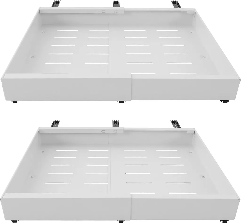 Organisateur de Placard Télescopique pour Meuble Bas - Métal Blanc x2