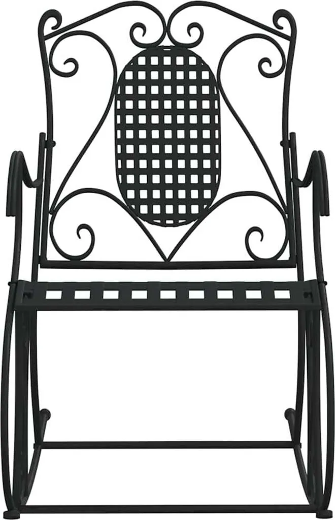 Chaise à bascule en Acier Noir 84 cm - Structure Robuste et Confort Durable - 11