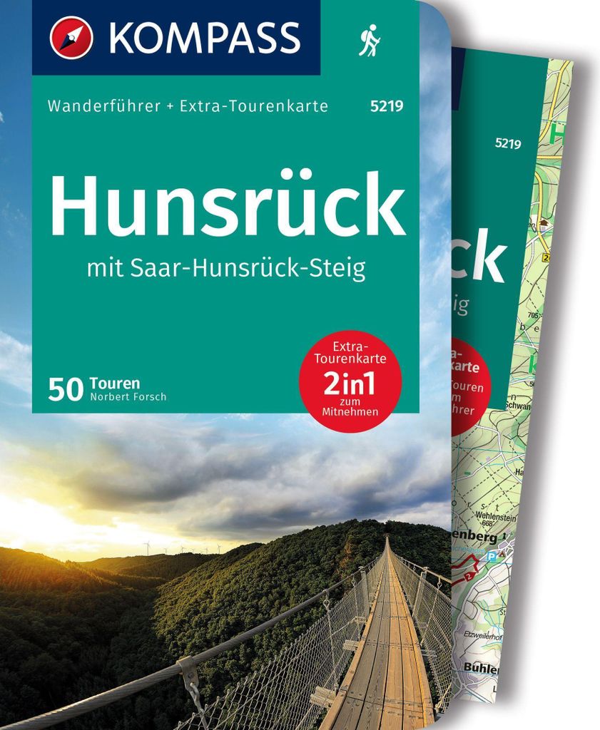 KOMPASS Wanderführer Hunsrück mit Saar-Hunsrück-Steig, 50 Touren mit Extra-Tourenkarte