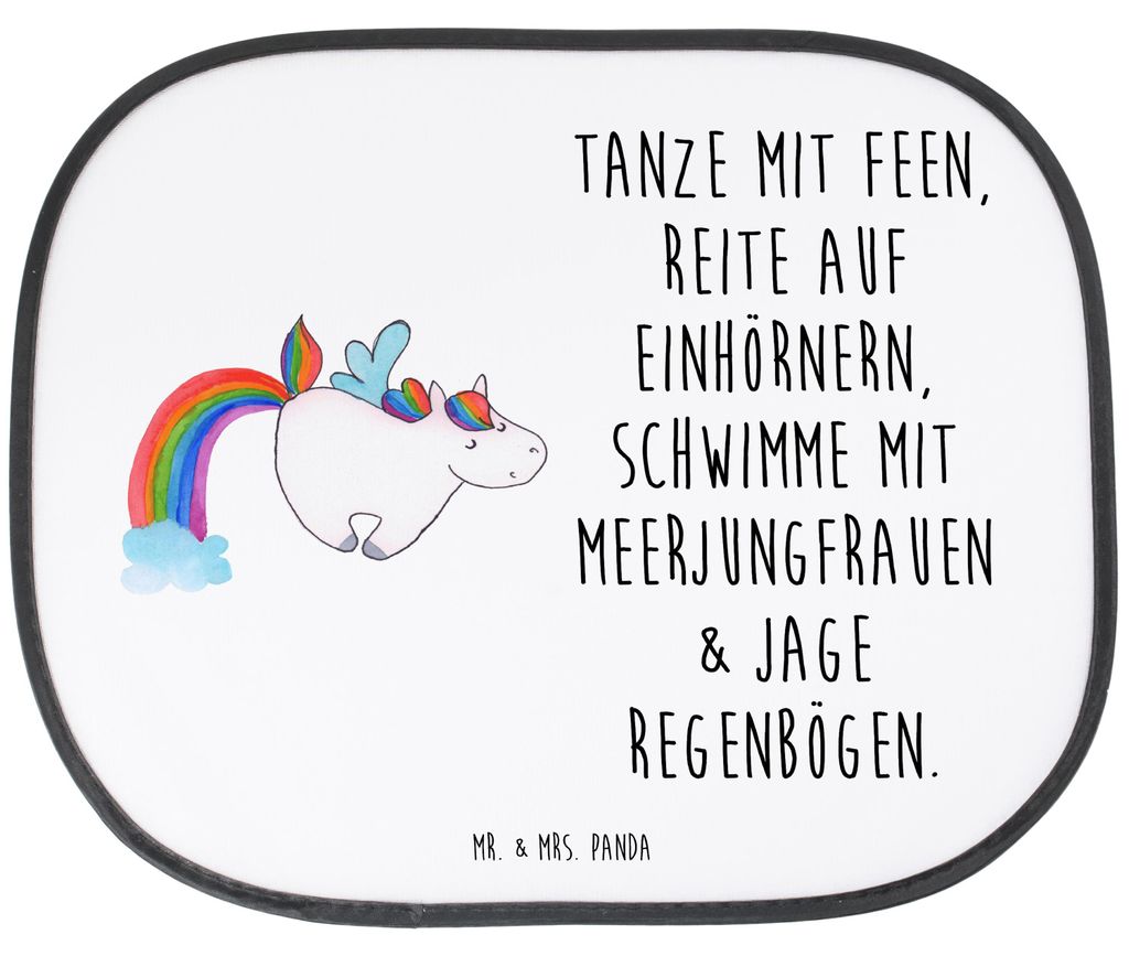 Mr. & Mrs. Panda Sonnenblende Auto Einhorn Fliegendes Pferd - Weiß - Geschenk, hitzeschutz, Unicorn, Realität, Spielen, Sonnenschutz Autoscheibe,...