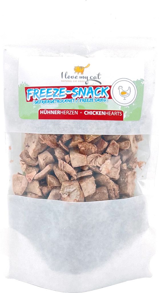 ILMC - Freeze-Snack für Katzen - Hühnerherzen (gefriergetrocknet) - 25 g