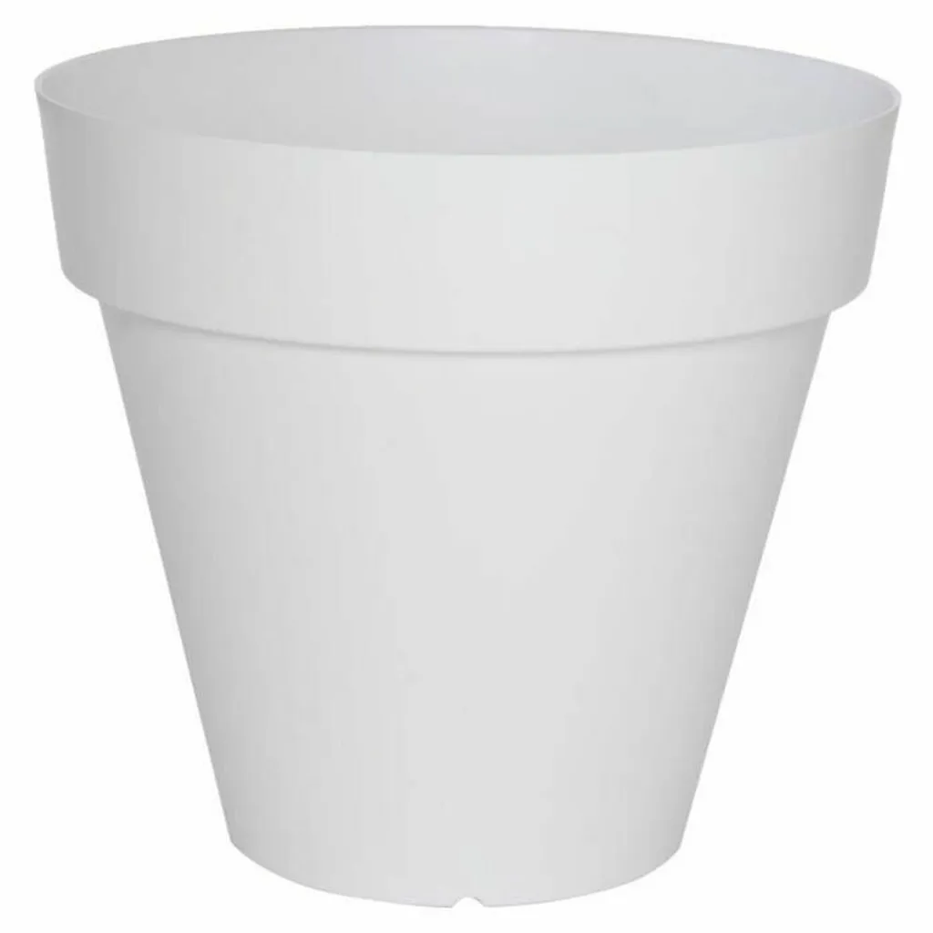 Pot de fleurs Riviera carré blanc 50 cm résistant aux UV et aux chocs